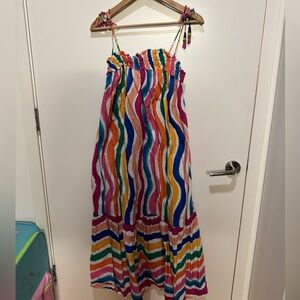 FarmRio Multicolor Striped Maxi Sundress
